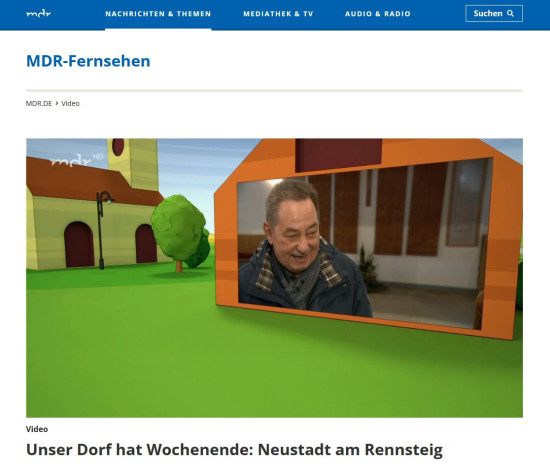 Screenshot Homepage MDR mit dem Beitrag